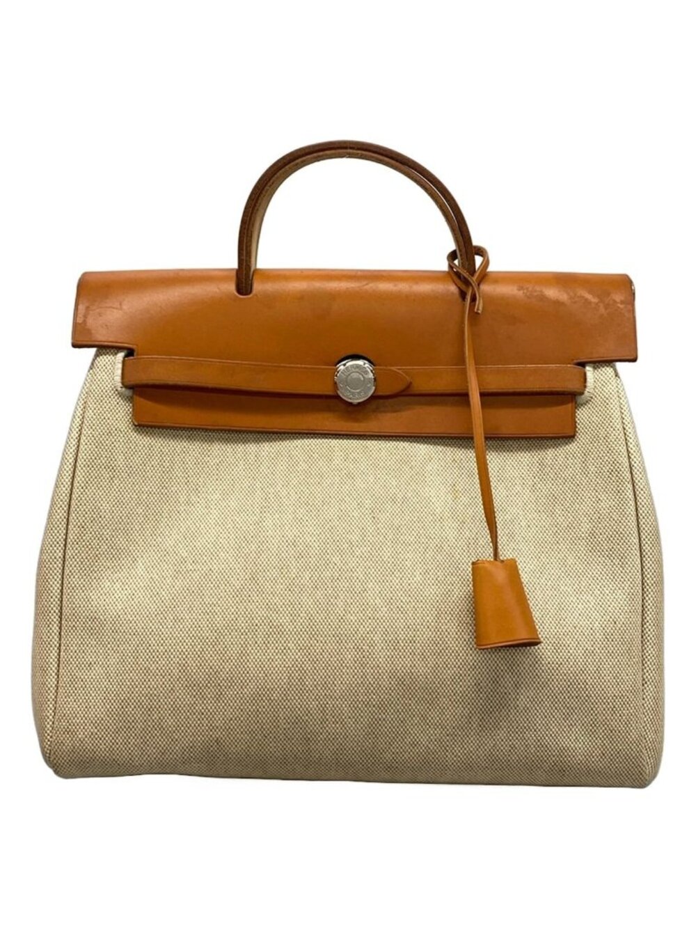 Hermes Backpack Herbag a Dos Ivory Light Brown Silver